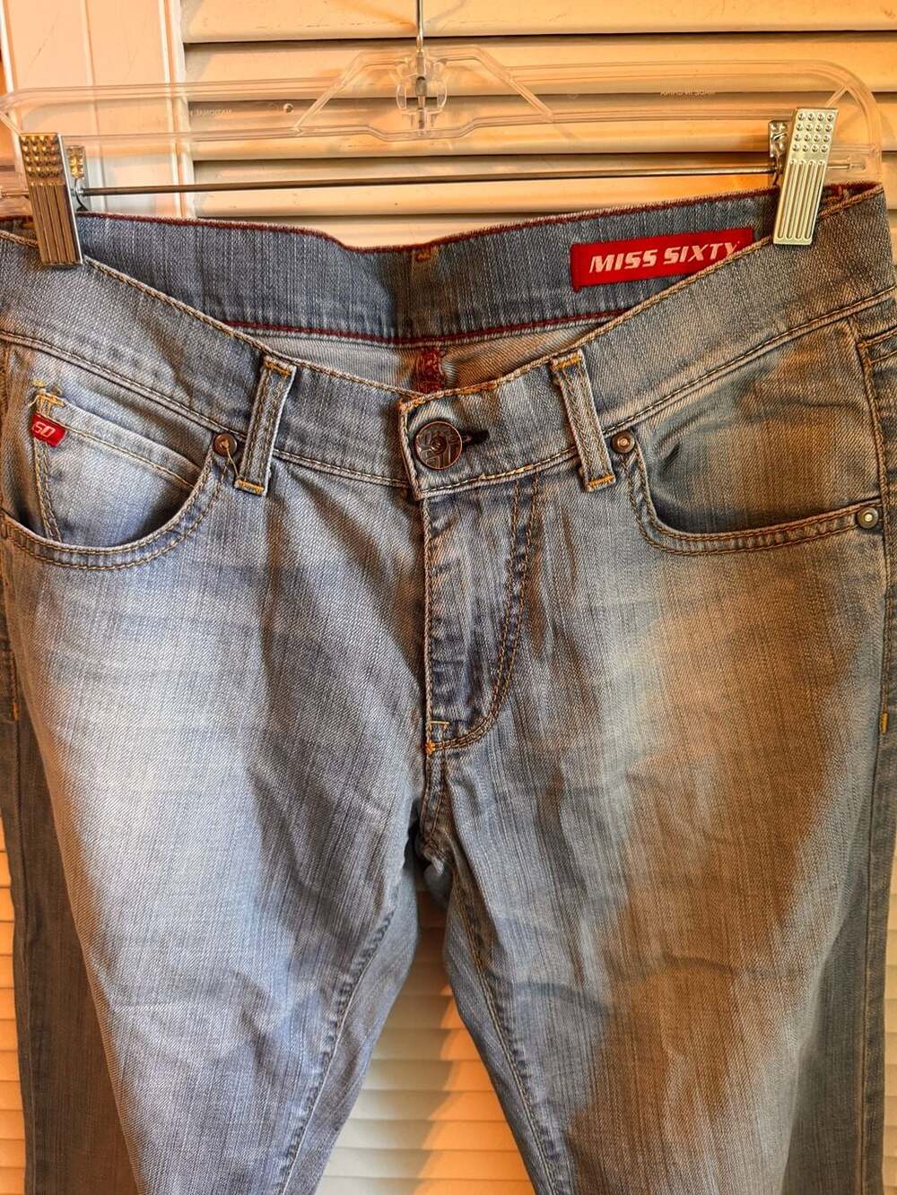 Miss Sixty Vintage Y2K Low Rise Bootcut Light Wash Jeans Size 29 - Picture 3 of 8